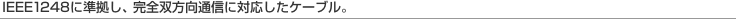 [IEEE1248�ɏ������A���S�o�����ʐM�ɑΉ������P�[�u���B]
