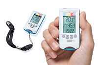 インフルエンザ・熱中症・紫外線の予防に役立つ携帯型のデジタル温湿度計