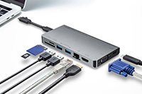 HDMIやVGA、LANなどにUSB Type-Cケーブル1本で接続できるドッキングハブ