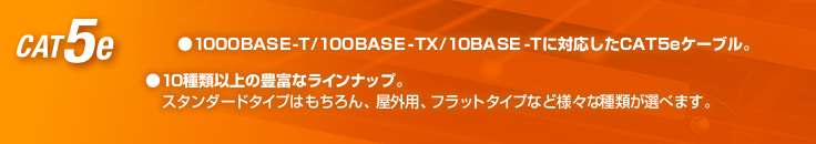 1000BASE-T/100BASE -TX/10BASE -Tに対応したCAT5eケーブル「CAT5e」