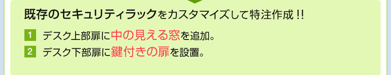 中の見える窓　鍵付きの扉