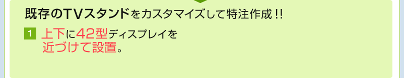 上下に42型ディスプレイを近づけて設置