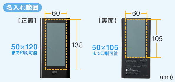 BTL-RDC26の名入れ範囲