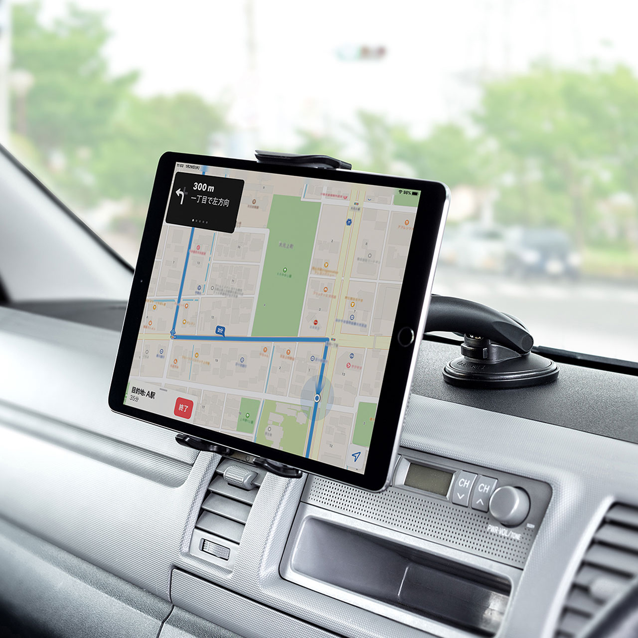 タブレット スマートフォンをナビのように使える車載用タブレットホルダーを発売 サンワサプライ株式会社