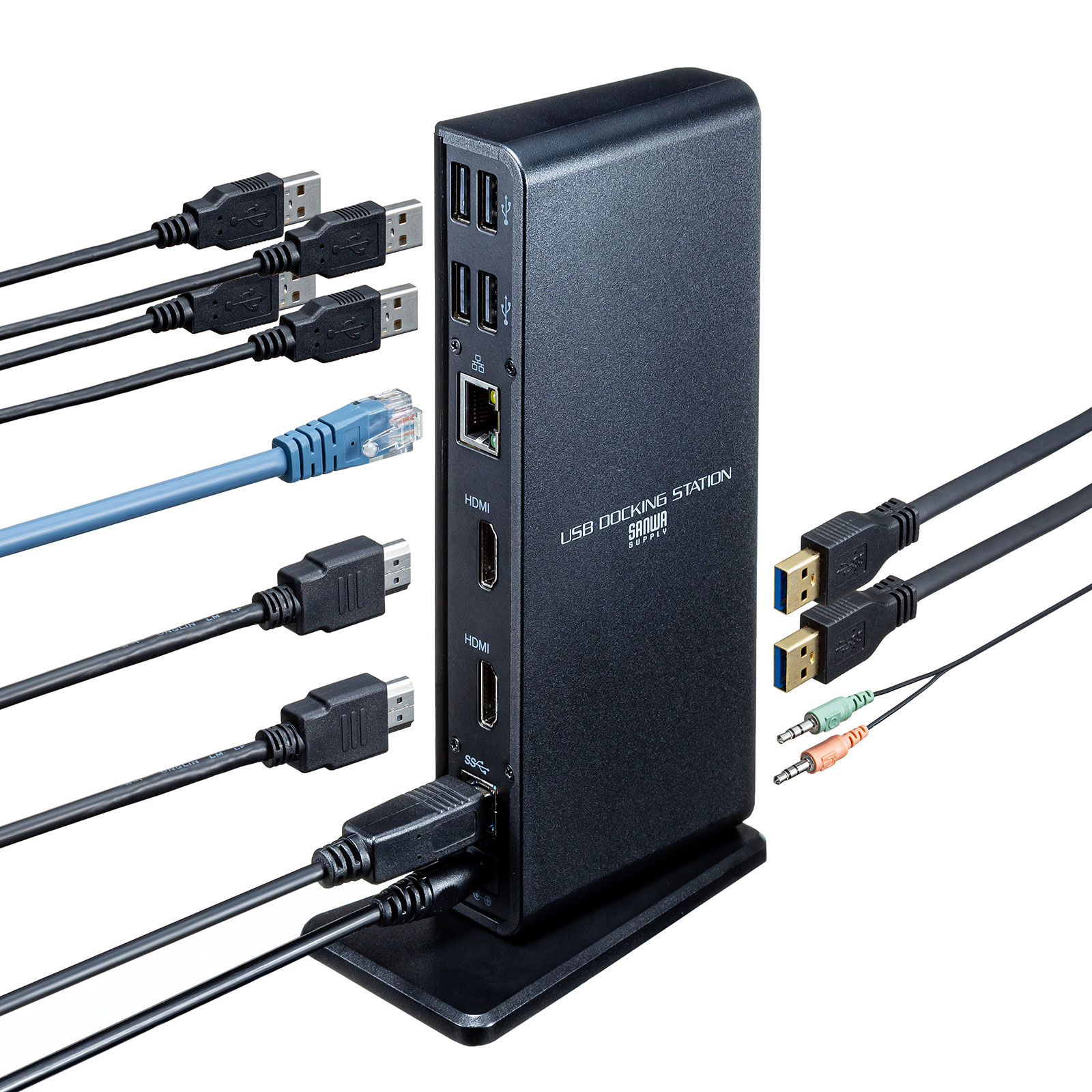 Type-C接続とUSB3.2A接続どちらでも接続でき、HDMIディスプレイ2台へ 