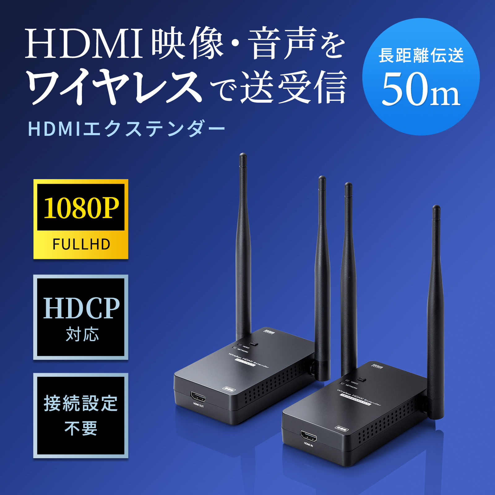 HDMI映像・音声をワイヤレスで送受信できるHDMIエクステンダーを発売