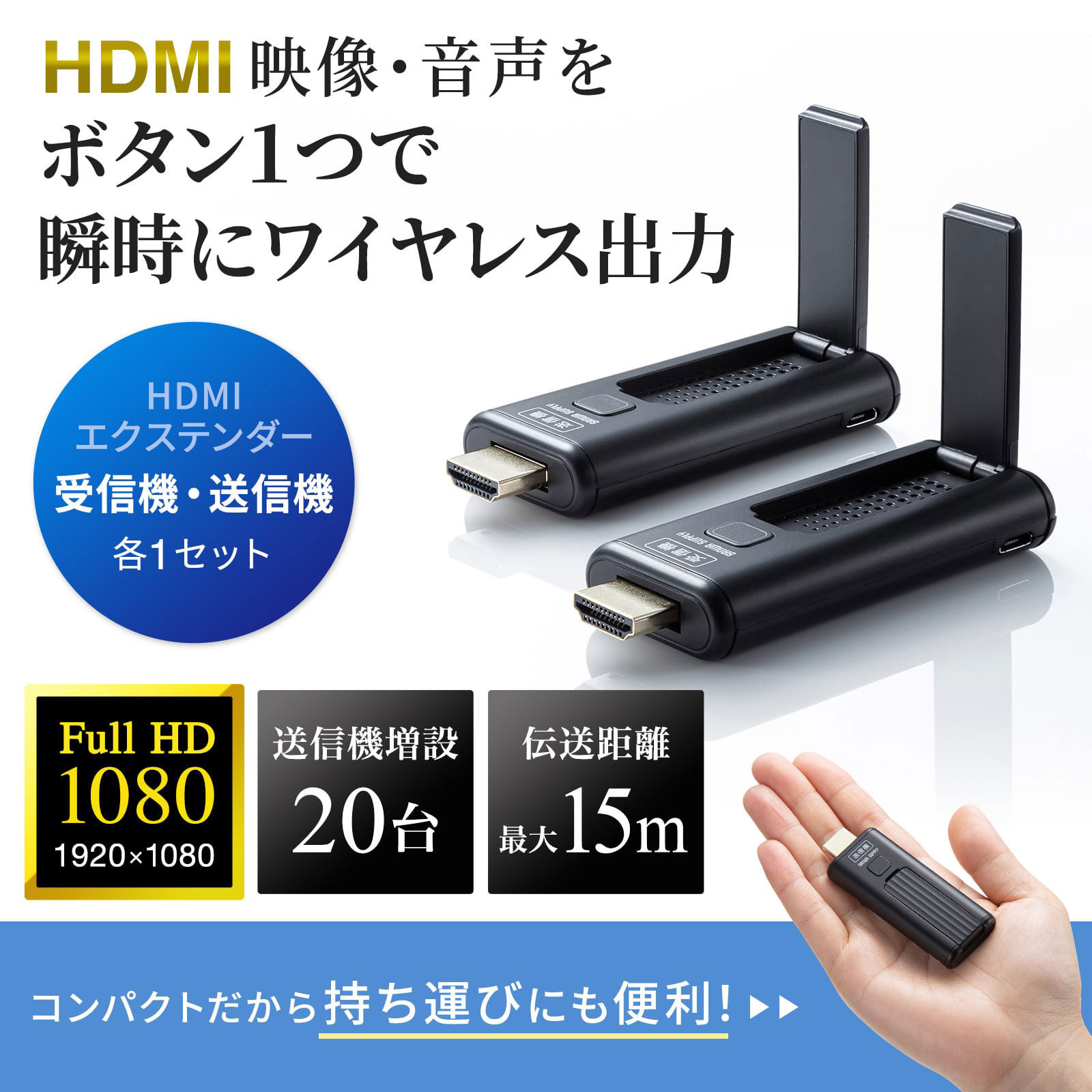 最大97％オフ！ ワイヤレス HDMI エクステンダー サンワサプライ VGA-EXWHD9 HDMI信号をワイヤレスで送信