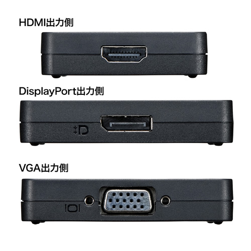 AD-MST3DPHDV【DisplayPort MSTハブ（DisplayPort/HDMI/VGA)】DisplayPort（ミニ
