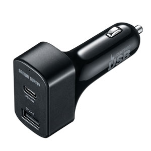 USB Power Delivery対応カーチャージャー（2ポート・57W）