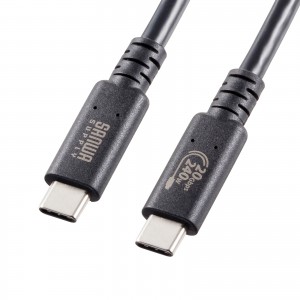 USB Type-C USB20Gbps（USB4 Gen2×2）対応ケーブル。PD240W対応、USB認証取得品。