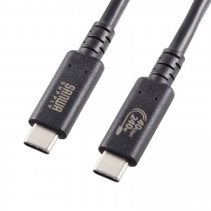 USB Type-C USB40Gbps（USB4 Gen3）対応ケーブル。PD240W対応、USB認証取得品。