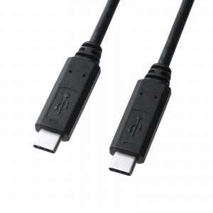 USB2.0 Type Cケーブル USB PD 最大100W（DC20V/5A）対応（ブラック）