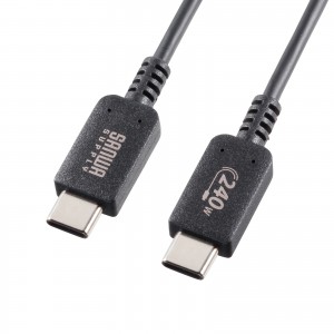 USB Type-C USB2.0対応ケーブル。PD240W対応、USB認証取得品。