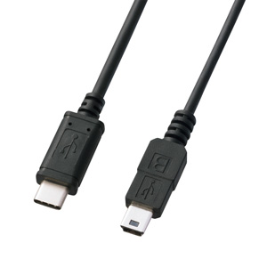 USB2.0 Type C-miniBケーブル（ブラック）