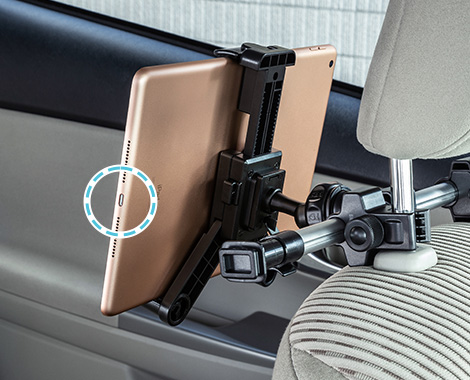 Car Hld12bk 後部座席用タブレットホルダー 車の後部座席にタブレットを設置できる車載ホルダー 座席の真後ろ 真ん中の2箇所で設置場所の変更が可能 サンワサプライ株式会社