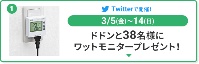 ドドンと38名様にワットモニタープレゼント！