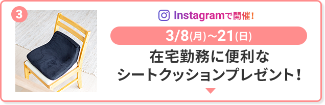 在宅勤務に便利なシートクッションプレゼント！