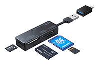 USB Type-Cに対応し、スマホやタブレットでも使えるカードリーダー