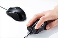 5つのボタンで作業効率がアップする有線ブルーLEDマウス