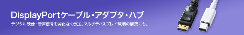 DisplayPortケーブル・アダプタハブ