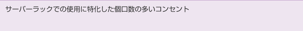 サーバーラックでの使用に特化した個口数の多いコンセント