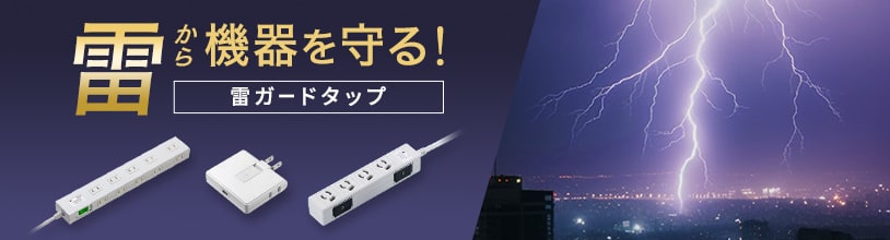 アース接続で雷から機器を守る　雷ガード(TAP-SP2110-1)