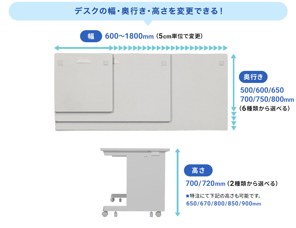 奥行き：6種類 高さ：2種類