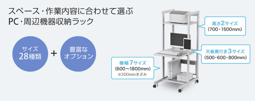 スペース・作業内容に合わせて選ぶ PC・周辺機器収納ラック