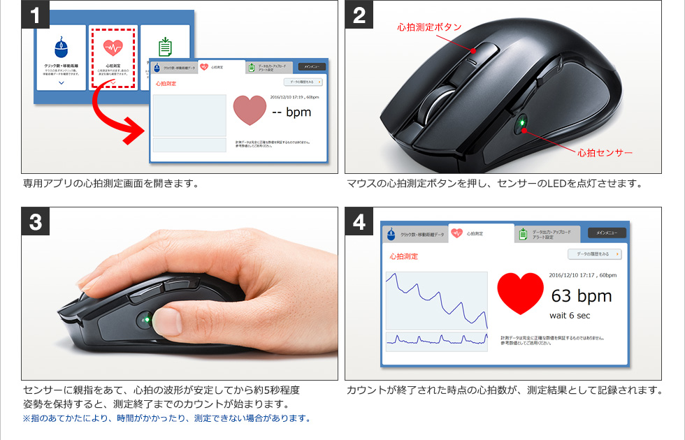 心拍を測定する