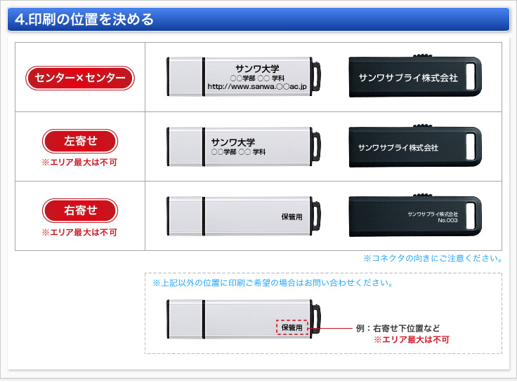 4.印刷の位置を決める