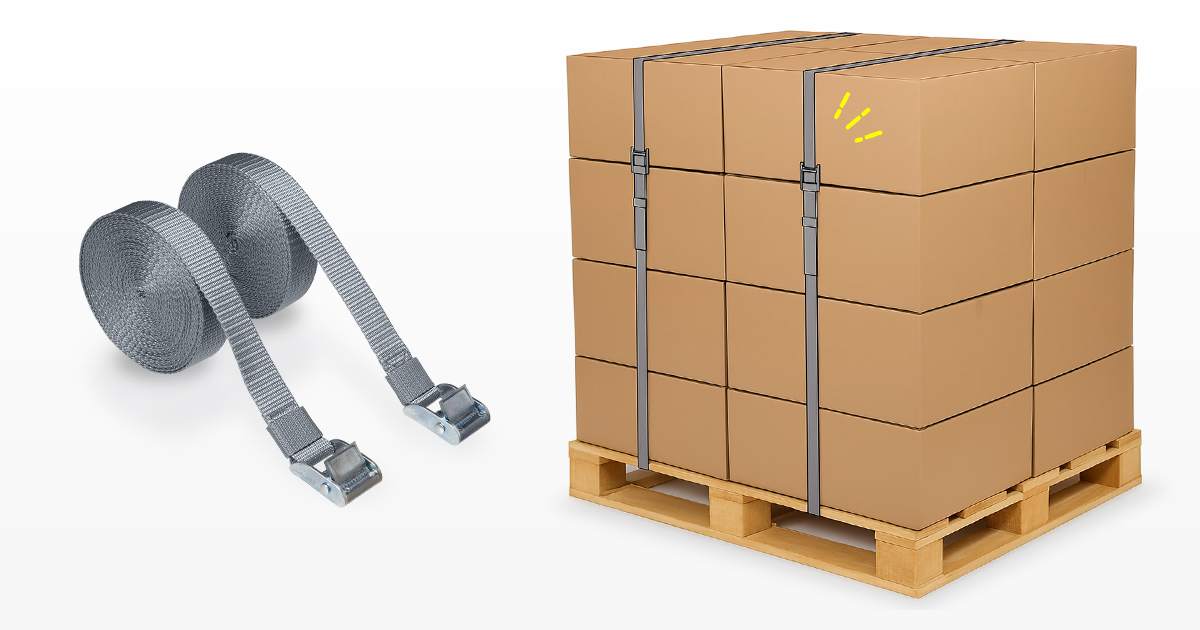 耐震度6強に対応パレットからの積荷落下を防止するパレット荷締めベルトを発売